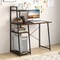 Costway Computer Desk with Shelves Study Writing Desk Workstation with Bookshelf Natural\Brown